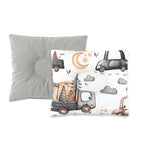 Pernă profilată MimiNu Cars Grey, 23x26 cm