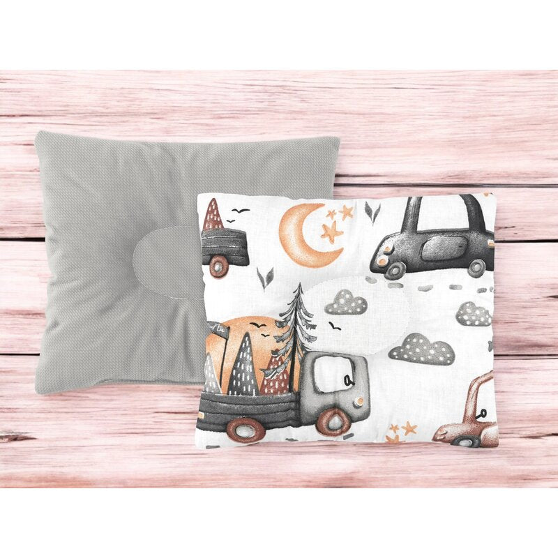 Detaliu pernă MimiNu Cars Grey, 23x26 cm