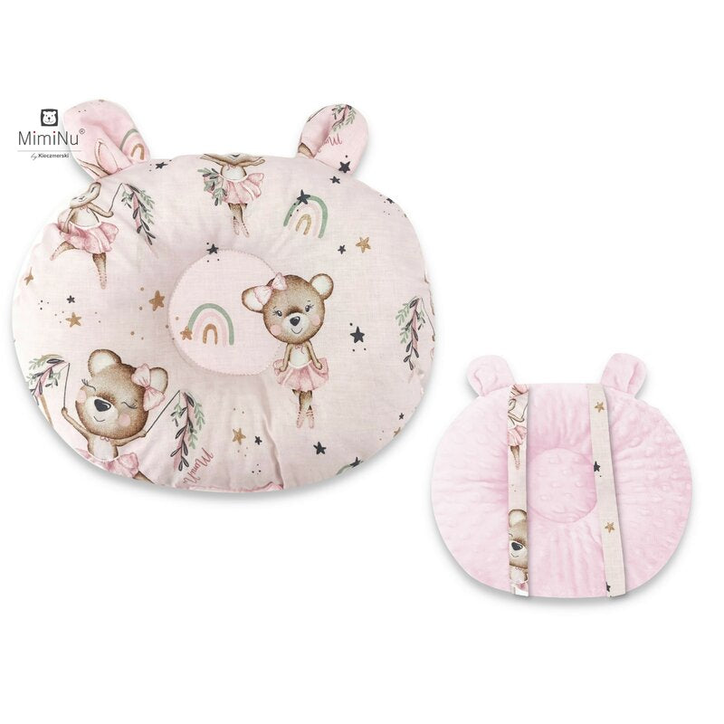 Perna bebelusi, MimiNu, Ursulet, Multifunctionala, Cu doua fete, Tesatura pufoasa minky si bumbac, Materiale certificate Oeko Tex Standard 100, Design, Minky Little Ballerina Pink