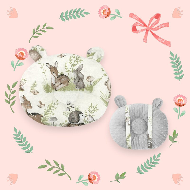 Perna bebelusi, MimiNu, Ursulet, Multifunctionala, Cu doua fete, Tesatura pufoasa minky si bumbac, Materiale certificate Oeko Tex Standard 100, Design, Minky Calm Forest Natural