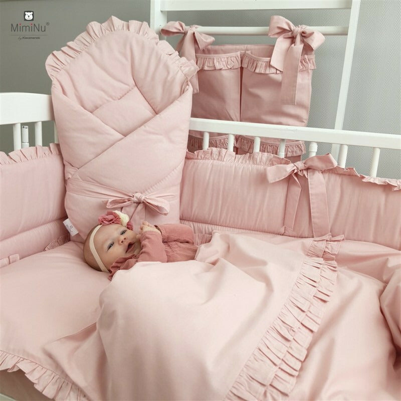 Perna clasica de dormit, MimiNu, Cu husa detasabila cu fermoar, Din bumbac certificat Oeko Tex Standard 100, 40x40 cm, Colectia Royal, Powder Pink