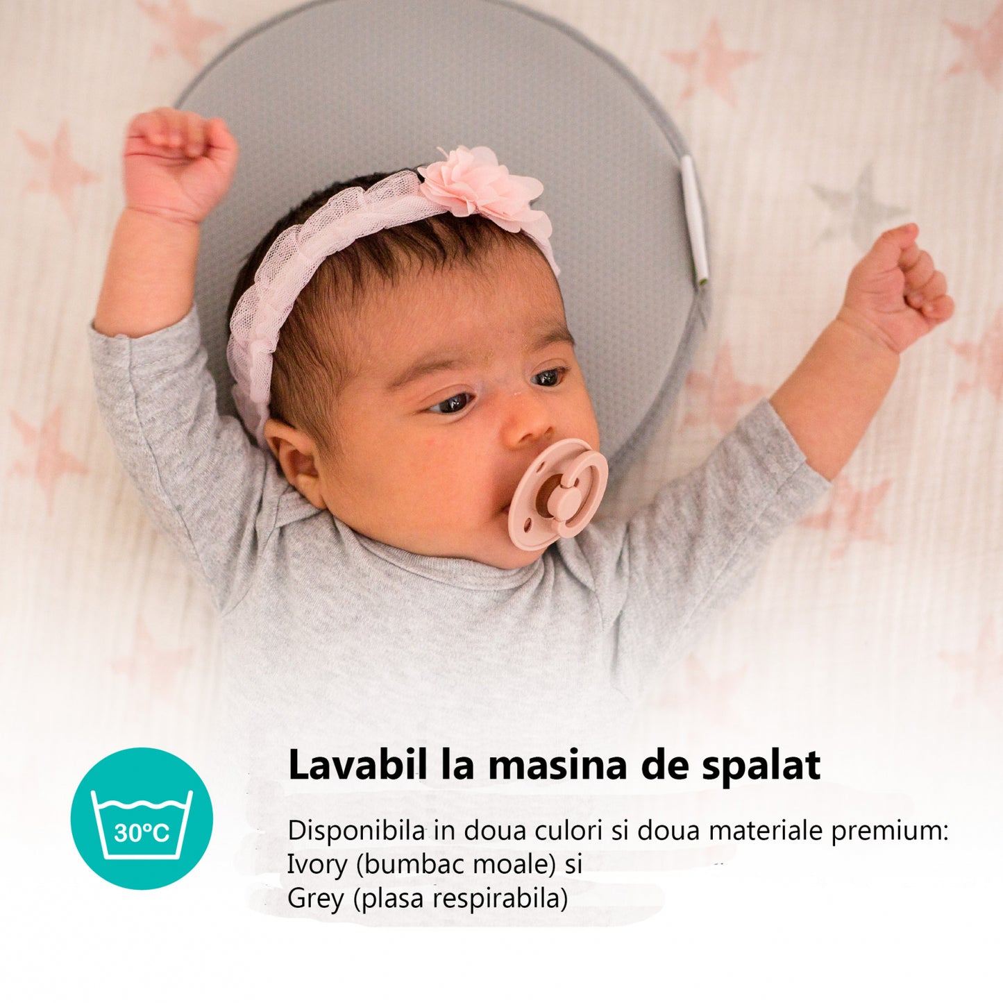 Perna ergonomica, BBluv, Pilo, Utilizare universala, Previne plagiocefalia, Ivory