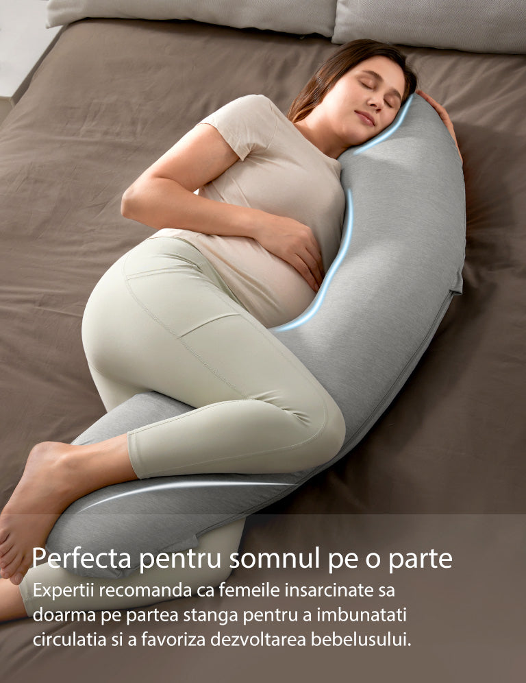 Perna gravide Momcozy Jersey Fabric Light Grey