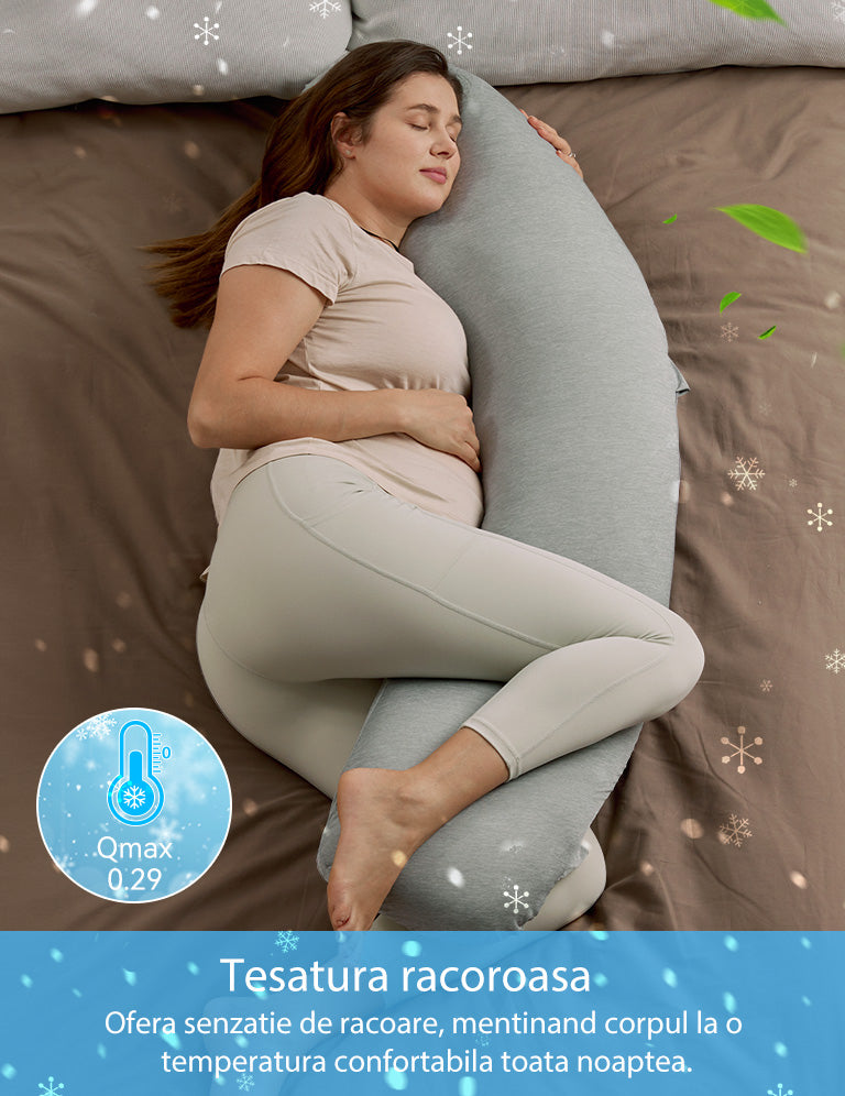 Perna gravide Momcozy Jersey Fabric Light Grey