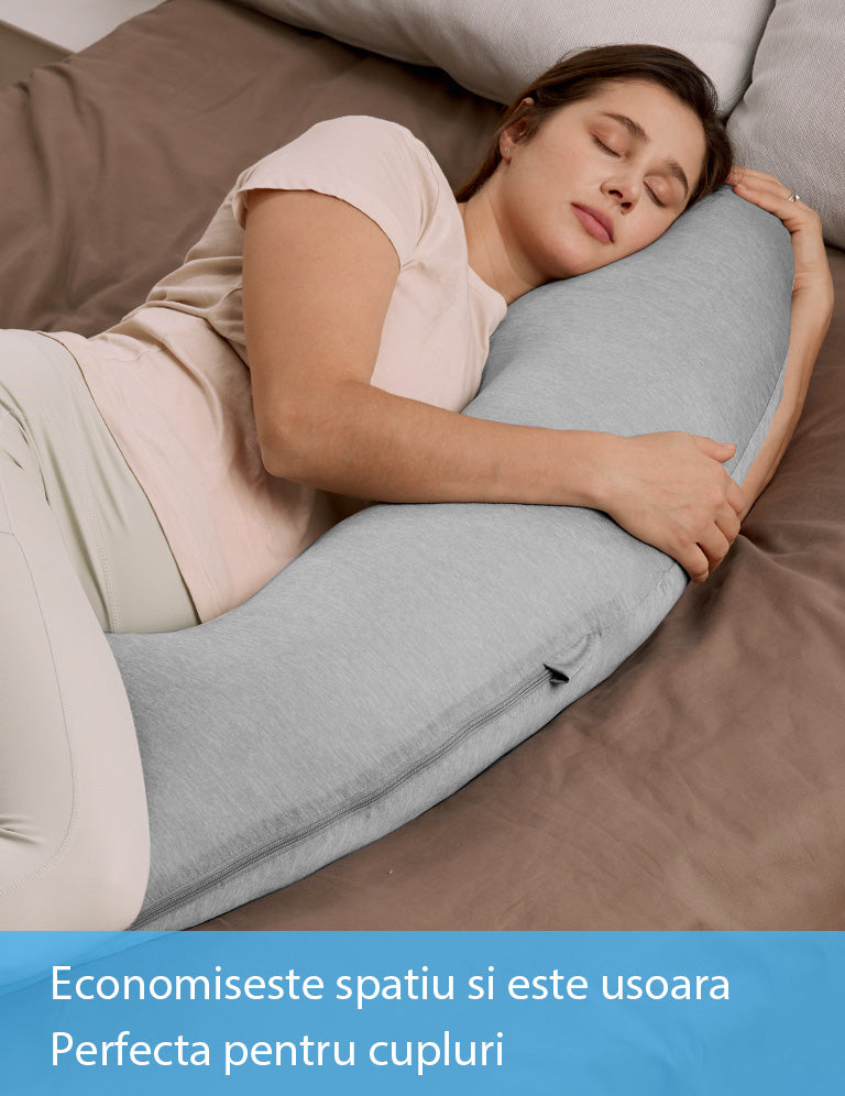 Perna gravide Momcozy Jersey Fabric Light Grey