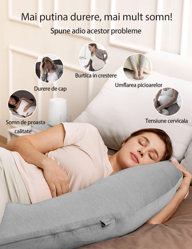 Perna gravide Momcozy Jersey Fabric Light Grey