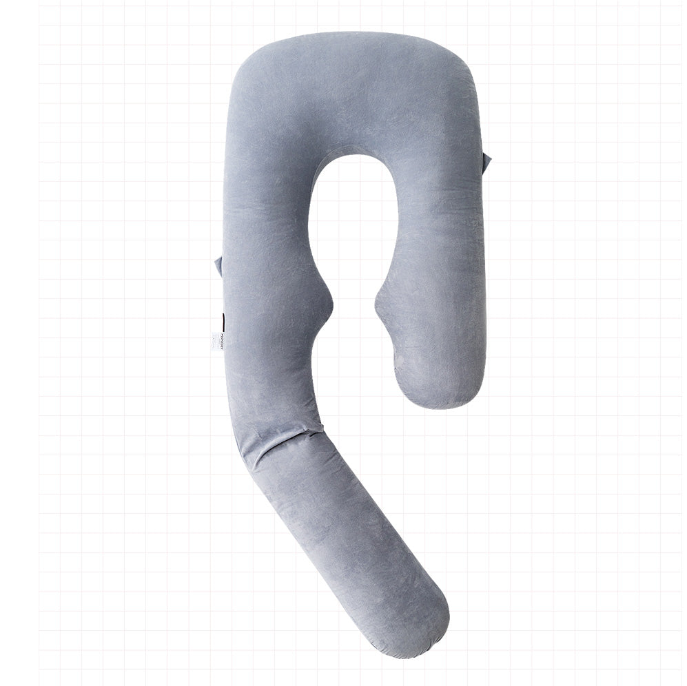 Perna gravide Momcozy Velvet Dark Grey, vedere laterala