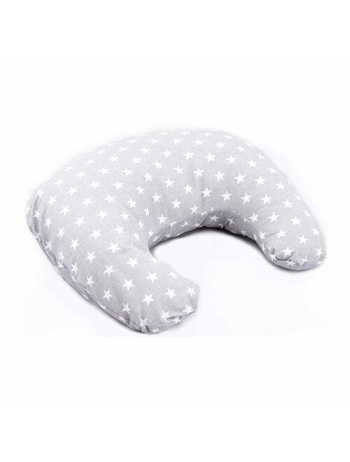 Perna pentru alaptat, Bocioland, Gray Stars, Cu husa detasabila, Din bumbac, 50x18 cm,