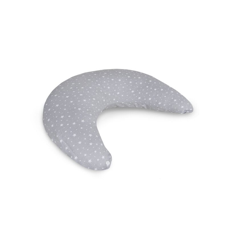 Pernă pentru Alăptat Ceba Baby Basic Grey Stars 150x60 cm | Husă Bumbac Detașabilă | OEKO-TEX