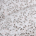Perna pentru alaptat, Ceba Baby, Husa detasabila din bumbac, Cu puf siliconizat, 150x60x37 cm, Oeko-Tex Standard 100, Basic Tiny Leaves