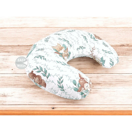 Perna pentru alaptat, MimiNu, Din bumbac certificat Oeko Tex Standard 100, Cu husa detasabila, Cu fermoar securizat, Circumferinta 155 cm, Lulu Natural