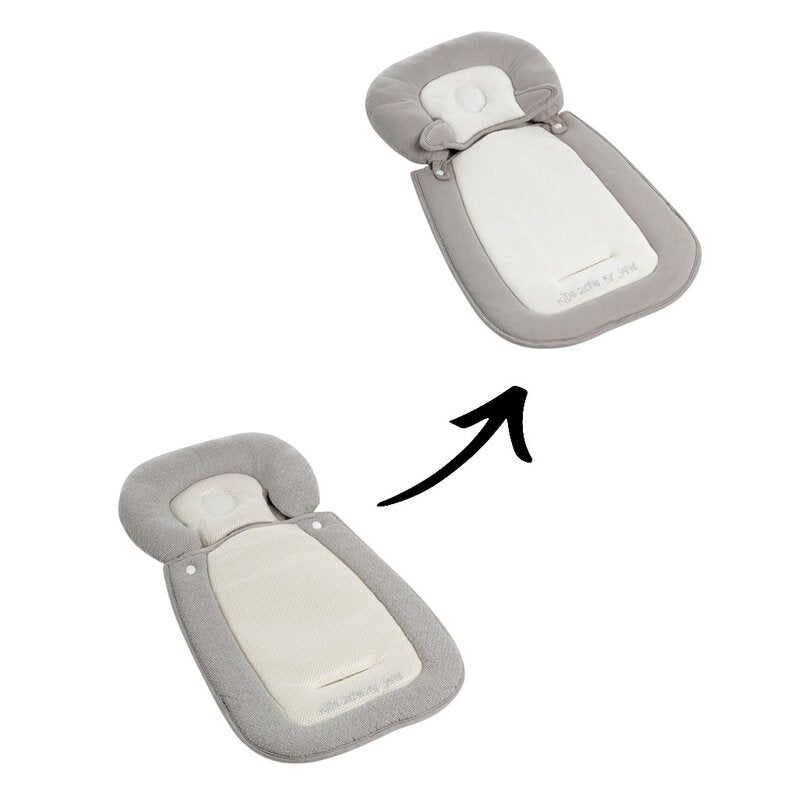 Perna universala reversibila, Jane, Pentru carucior, landou, scaun auto, balansoar, scaun de masa, 33 x 62 cm, Gri