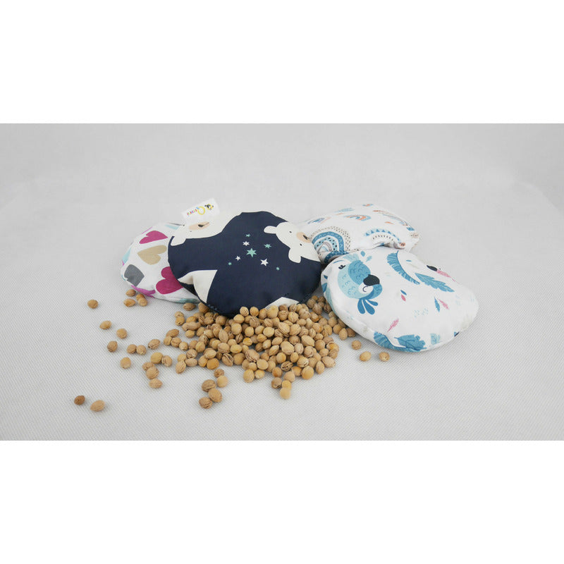 Pernuta anticolici, Qmini, Umpluta cu samburi de cirese, Cu husa din bumbac, Diametru 14 cm, Rainbow