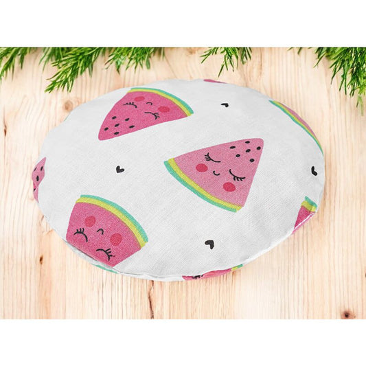 Pernuta anticolici, Qmini, Umpluta cu samburi de cirese, Cu husa din bumbac, Diametru 14 cm, Watermelon