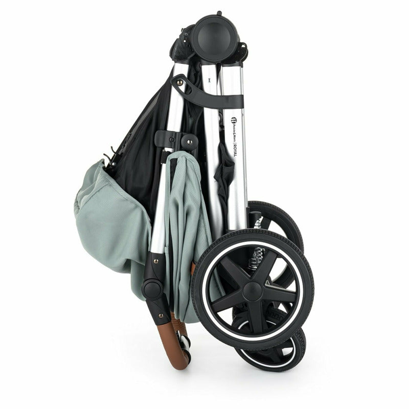 Carucior sport, Petite&Mars, Royal, Include husa pentru scaun, husa pentru picioare, geanta pentru scutece si capotina extensibila, Cu fereastra, Impermeabila, Cu SPF 50, Aluminiu, 0-22 kg, 111 x 57 x 86 cm, Mature Olive