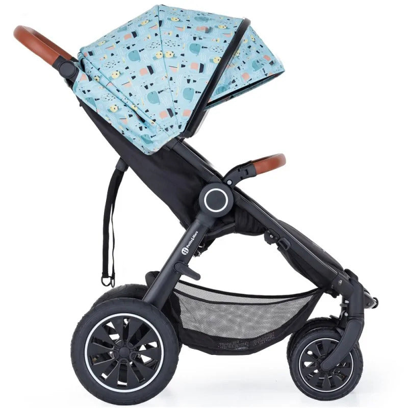 Carucior sport, Petite&Mars, Street+ Air, Include capotina impermeabila Editie limitata, Cu fereastra, husa picioare, cos de bagaje, Cu roti gonflabile, Centura de siguranta in 5 puncte, Pana la 25 kg, 6 luni+, Ocean