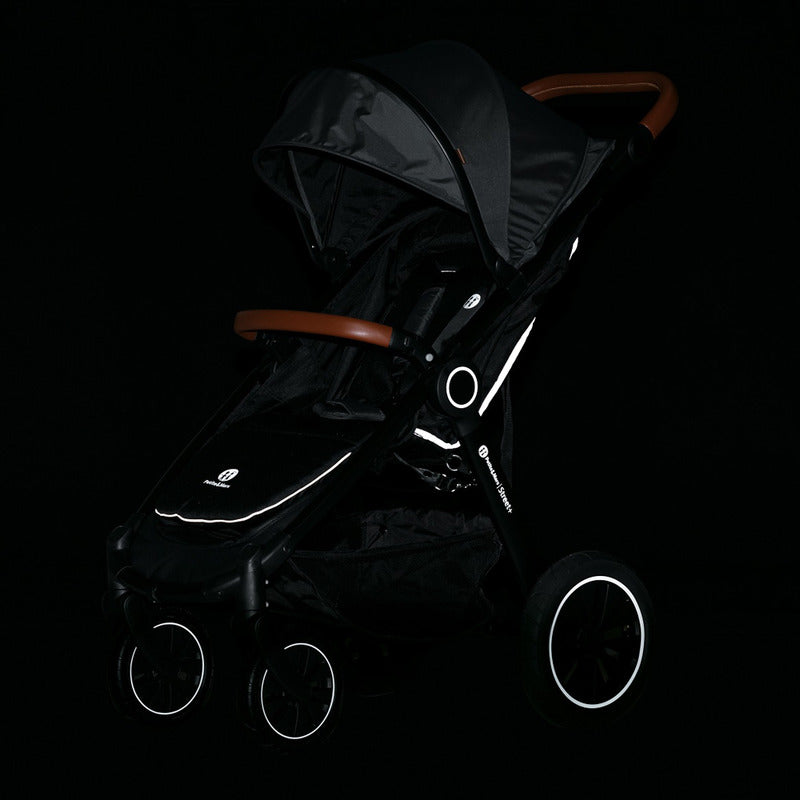 Carucior sport, Petite&Mars, Street+ Air, Include capotina impermeabila Editie limitata, Cu fereastra, husa picioare, cos de bagaje, Cu roti gonflabile, Centura de siguranta in 5 puncte, Pana la 25 kg, 6 luni+, Ocean