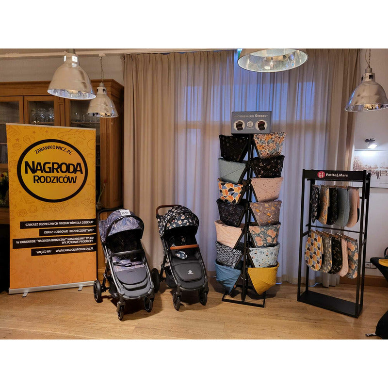 Carucior sport, Petite&Mars, Street+ Air, Include capotina impermeabila Editie limitata, Cu fereastra, husa picioare, cos de bagaje, Cu roti gonflabile, Centura de siguranta in 5 puncte, Pana la 25 kg, 6 luni+, Ocean