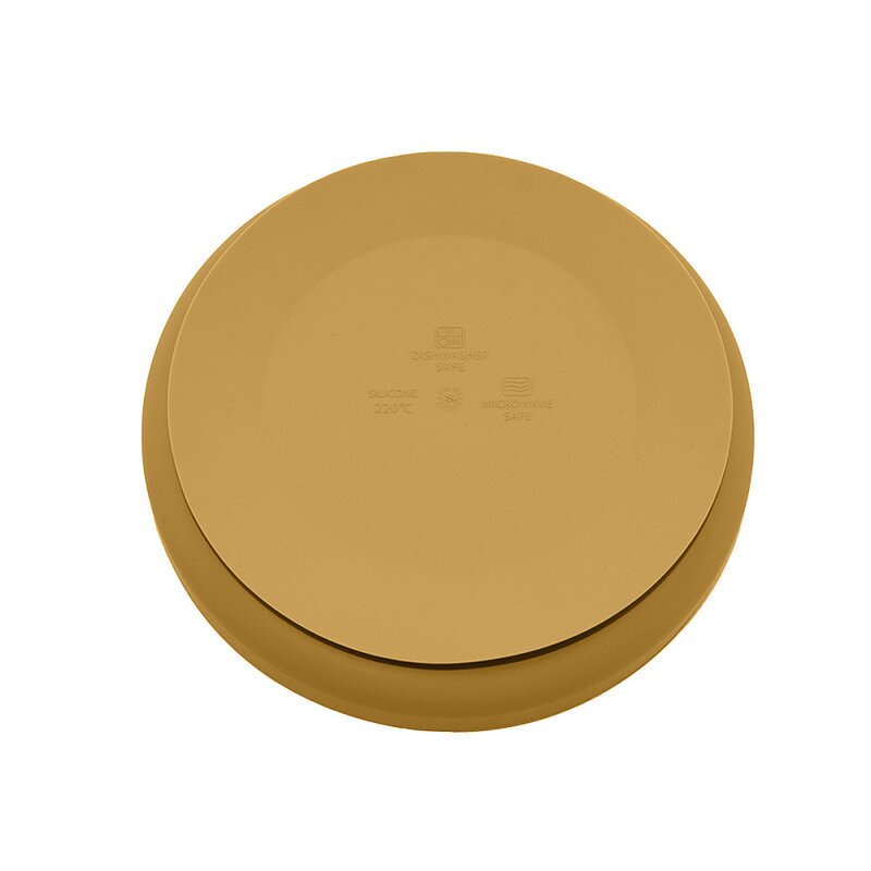 Farfurie, Petite&Mars, Take&Match, Din silicon, Cu ventuza, Fara BPA, 6 luni+, 400 ml, Ocru