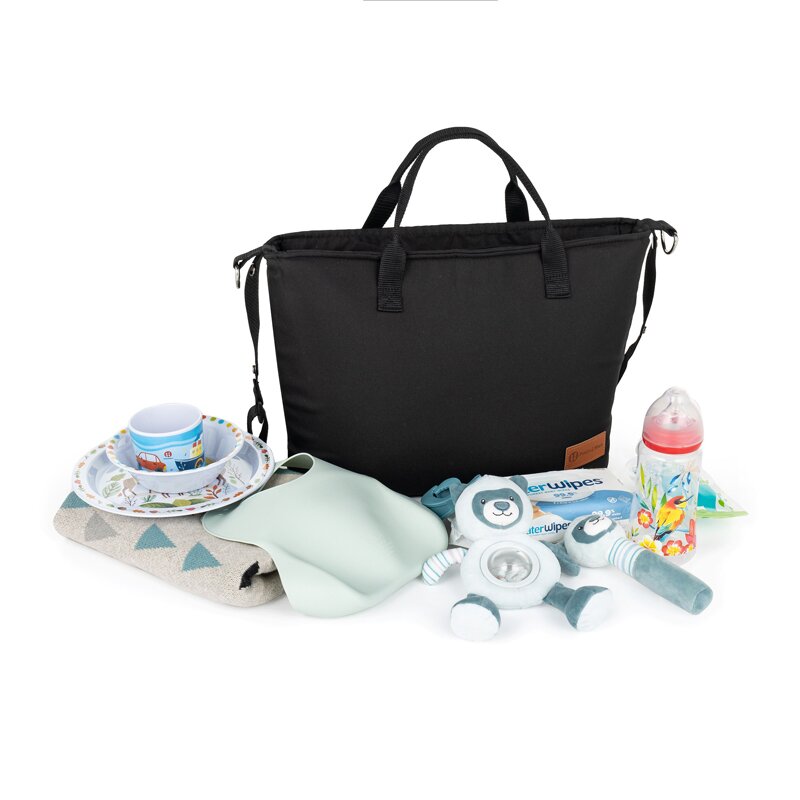 Geanta impermeabila pentru mamici Petite&Mars cu 4 compartimente 45 x 30 x 12 cm