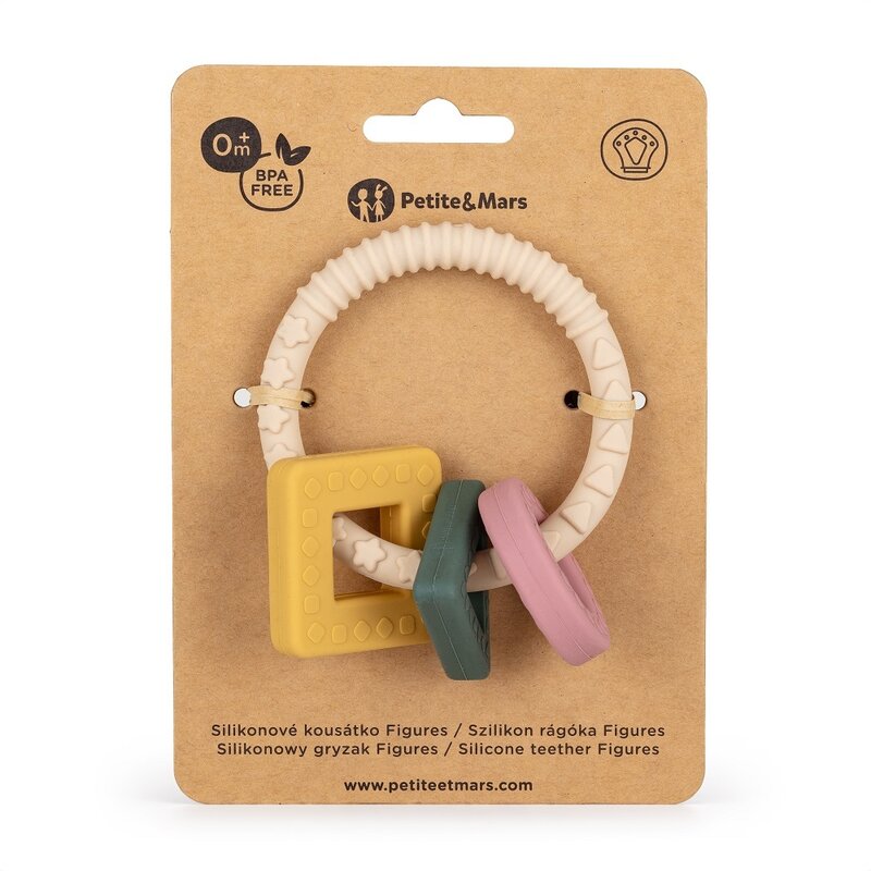 Jucarie dentitie Petite&Mars Figures Multicolor - detaliu 6