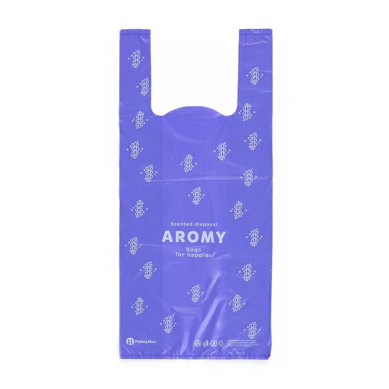 Saci parfumati pentru scutece Petite&Mars Aromy Lavanda 100 buc