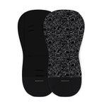 Salteluta pentru carucior, Petite&Mars, Din spuma cu memorie, 86 x 42 cm, Reversibila, Universala, Din bumbac, Design pisici, Negru