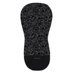 Salteluta pentru carucior, Petite&Mars, Din spuma cu memorie, 86 x 42 cm, Reversibila, Universala, Din bumbac, Design pisici, Negru