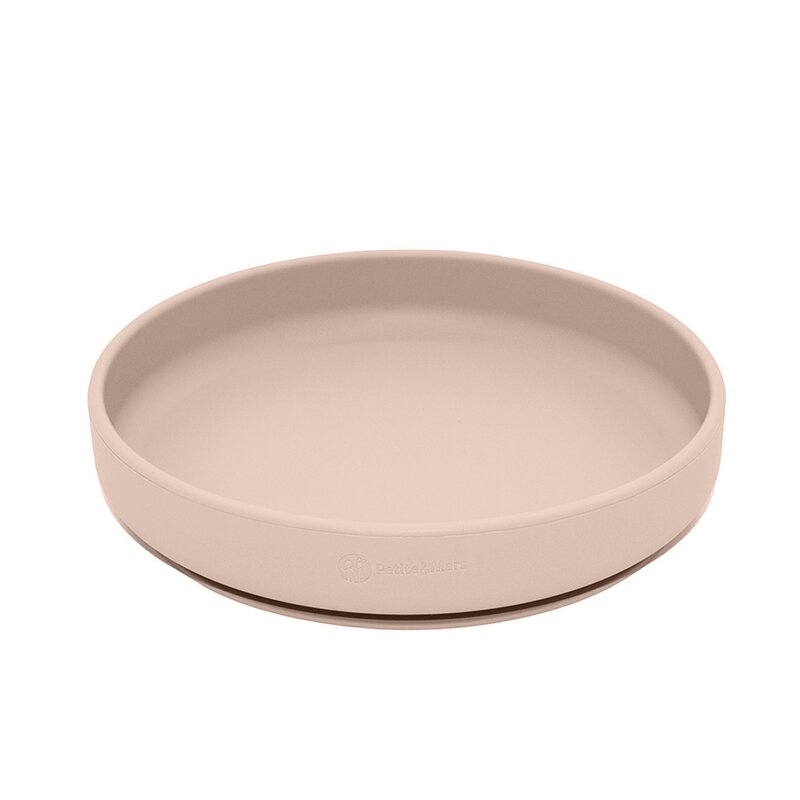 Set de hranire, Petite&Mars, Cu farfurie, Bol si tacamuri, Din silicon fara BFA, Bej