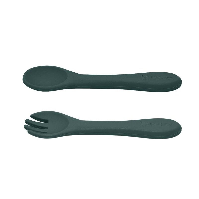 Set tacamuri, Petite&Mars, Take&Match, Din silicon, Fara BPA 6 luni+, Verde inchis