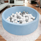 Piscina cu bile New Baby Standard 83x30 cm, Albastru – piscina așezată pe covor