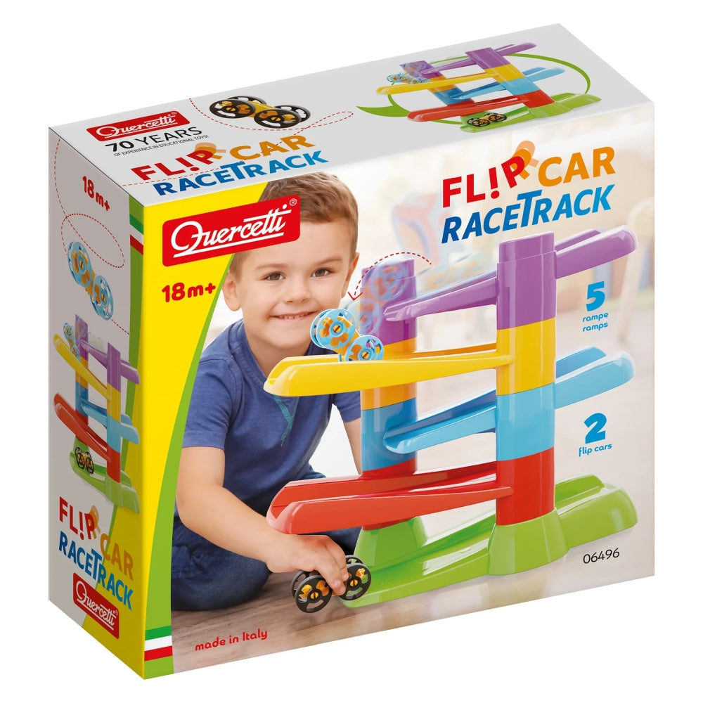 Pista de curse Quercetti Flip Car Race Track – cutia pistei Flip Car Race Track