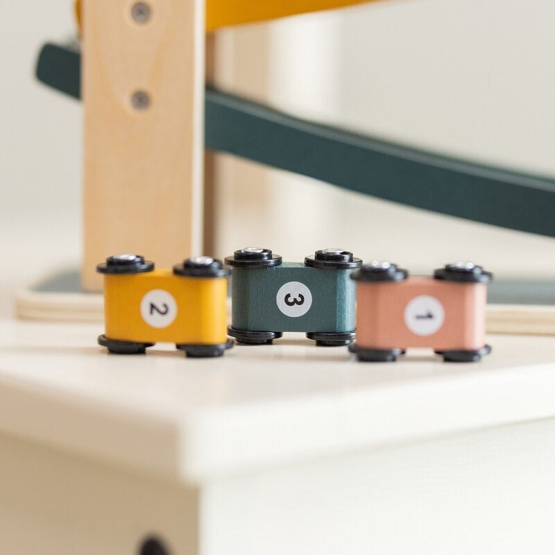 Pista de masini, Petite&Mars, Milky Way Wood of Mars, Cu 3 masinute, 18 luni+, Multicolor