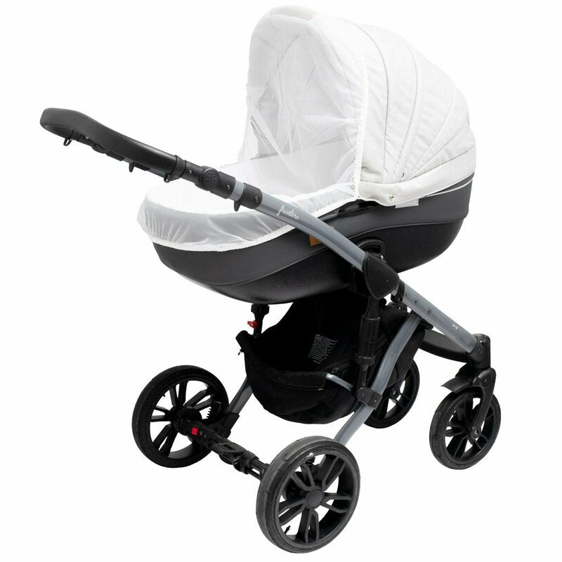 Plasă anti-insecte New Baby Basic albă – plasa montată pe landou