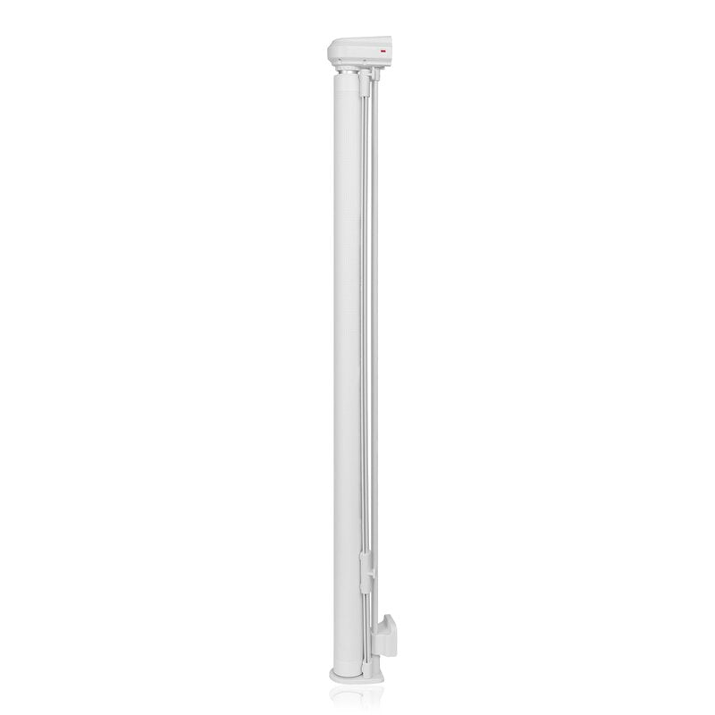 Poarta de siguranta, Lionelo, Thea, Textila, Ofera vizibilitate, Retractabila, Mecanism dublu de blocare, Montaj universal, 95x140 cm, Conform cu standardul european de securitate EN1930, Alb