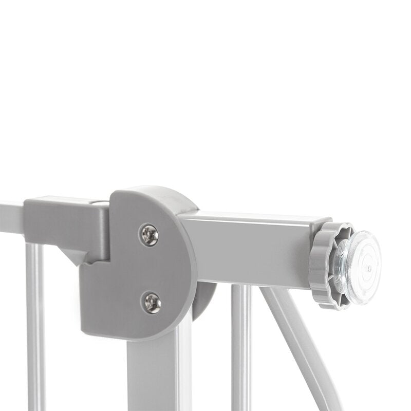 Poartă de siguranță Lionelo Truus Slim LED Gri – detaliu balamale și prindere