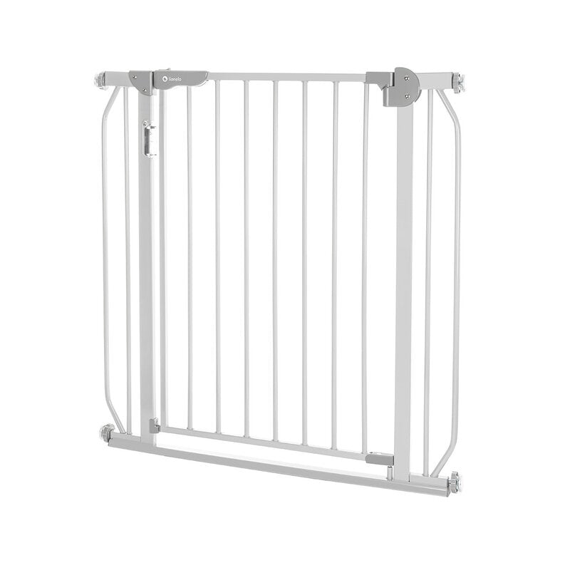 Poartă de siguranță Lionelo Truus Slim LED Gri – poartă deschisă