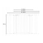 Poartă de siguranță Lionelo Truus Slim LED Alb – schemă dimensiuni
