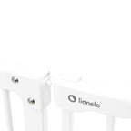 Poartă de siguranță Lionelo Truus Slim LED Alb – detaliu balamale și prindere