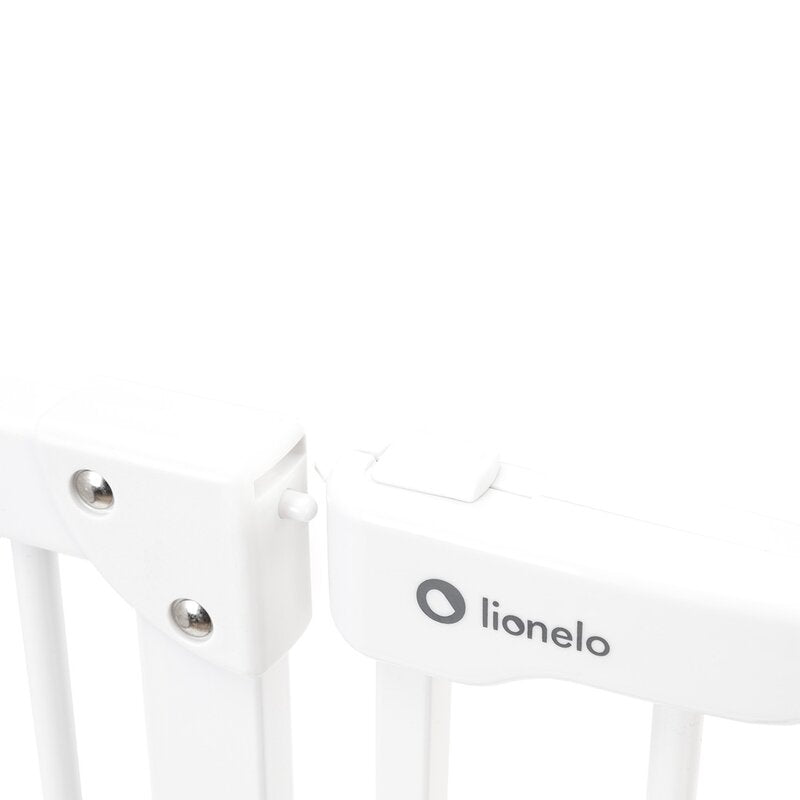 Poarta de siguranta, Lionelo, Truus Slim Led, Prin presiune, Cu lumina Led cu senzor, 105 cm, Conform cu standardul european de securitate EN1930, Alb