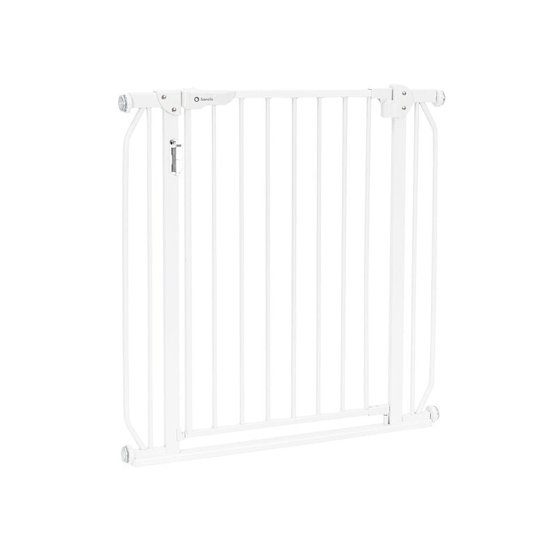 Poarta de siguranta, Lionelo, Truus Slim Led, Prin presiune, Cu lumina Led cu senzor, 105 cm, Conform cu standardul european de securitate EN1930, Alb