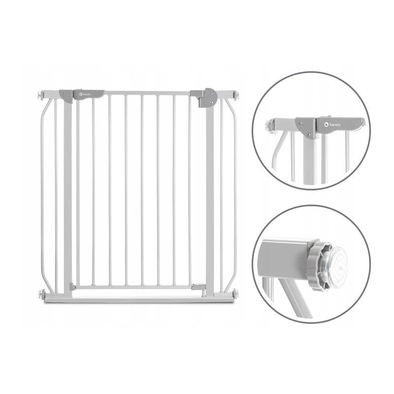 Poarta de siguranta, Lionelo, Truus Slim, Prin presiune, 105 cm, Conform cu standardul european de securitate EN1930, Gri