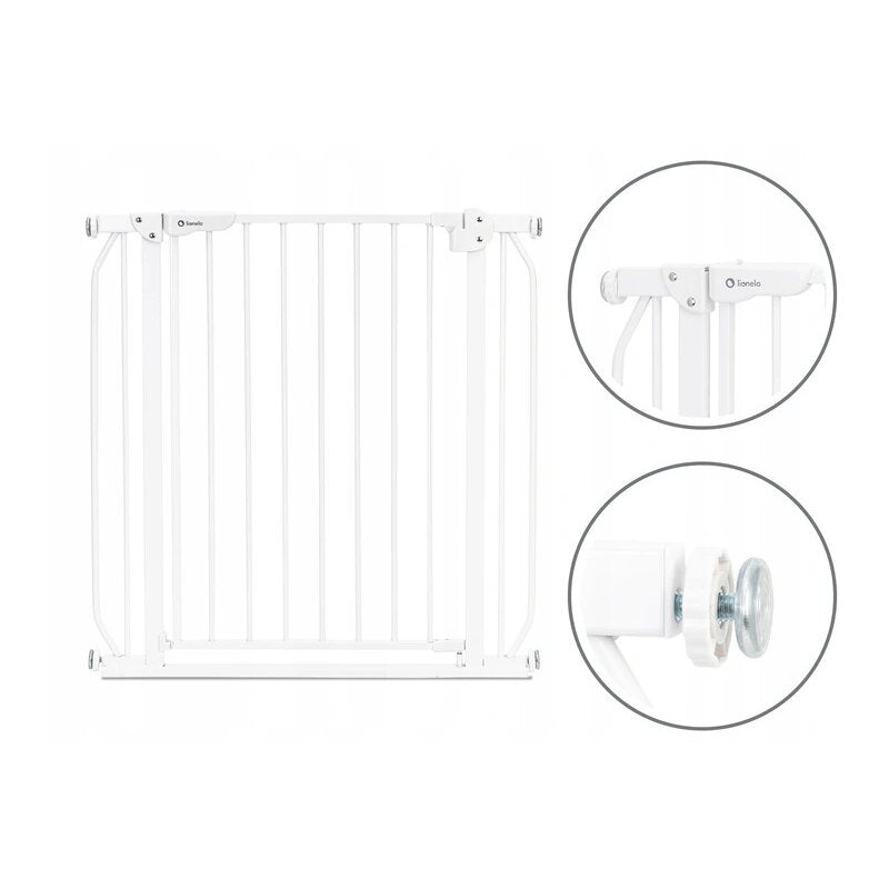 Poarta de siguranta, Lionelo, Truus Slim, Prin presiune, 105 cm, Conform cu standardul europeane de securitate EN1930, Alb