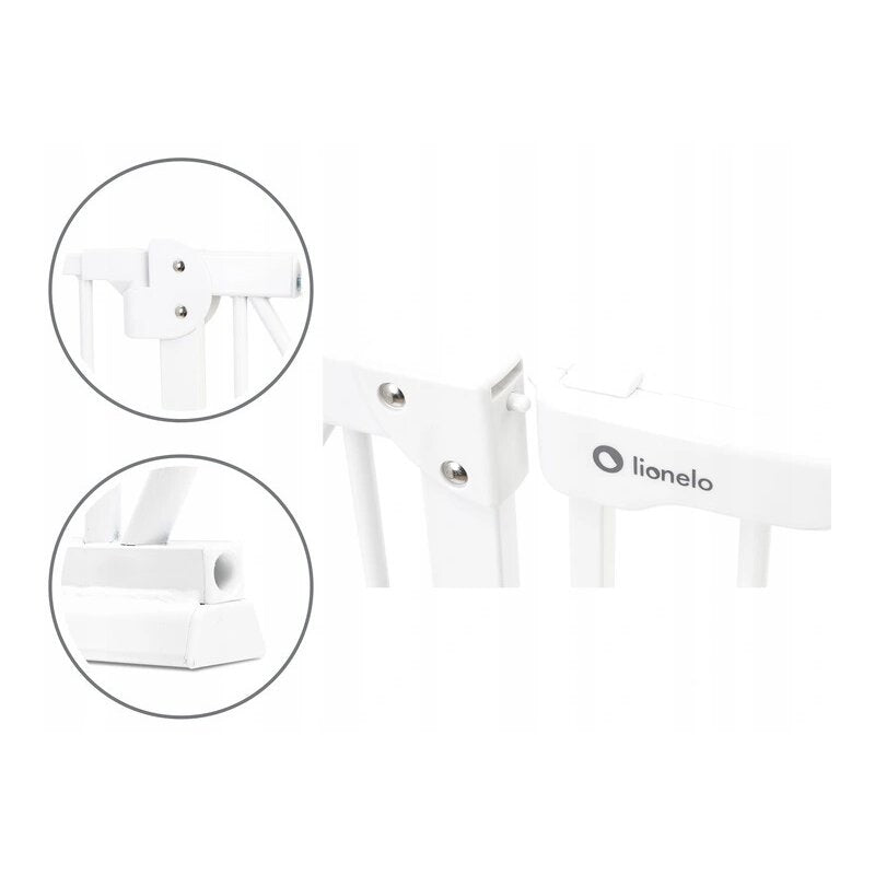 Poarta de siguranta, Lionelo, Truus Slim, Prin presiune, 105 cm, Conform cu standardul europeane de securitate EN1930, Alb