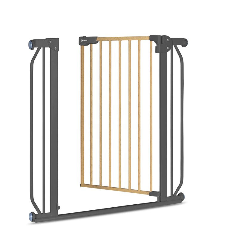 Poarta de siguranta, Lionelo, Truus Slim, Prin presiune, 105 cm, Conform cu standardul europeane de securitate EN1930, Gri Natur