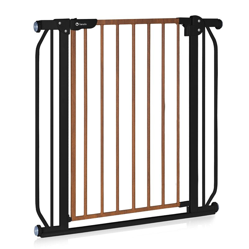 Poarta de siguranta, Lionelo, Truus Slim, Prin presiune, 105 cm, Conform cu standardul europeane de securitate EN1930, Negru Natur