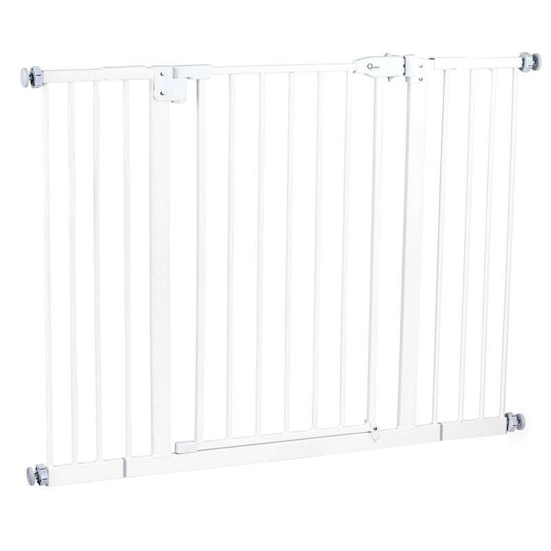 Poarta siguranta, Qmini, Thor, 74 - 109.4 cm, Inchidere automata, Sistem dublu de blocare, Otel, Garantie 5 ani, ASTM1004 si EN1930-2011, Alb