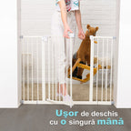 Poartă siguranță Qmini Thor 74–109,4 cm, Alb