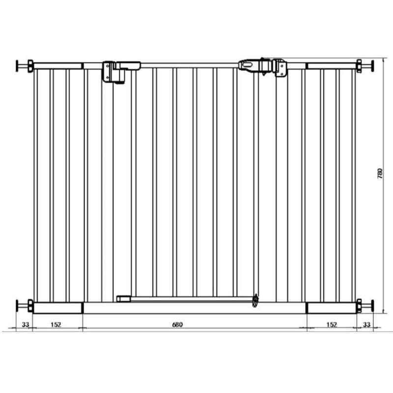 Poartă siguranță Qmini Thor 74–109,4 cm, Alb