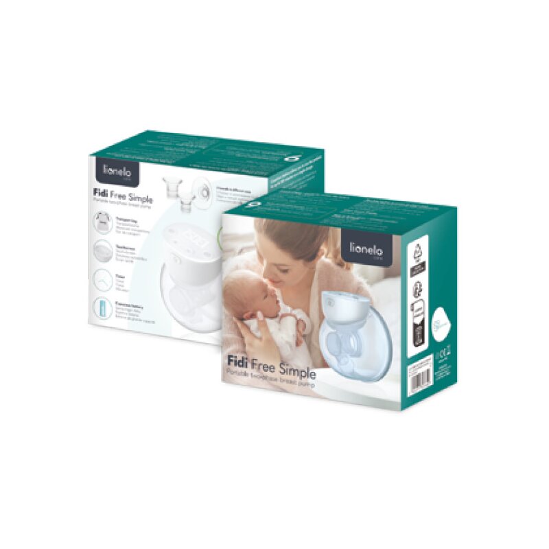 Pompa de san, Lionelo, Fidi Free Simple, Portabila, Cu accesorii, Hands-free, 9 functii de masaj, Functie de pauza, Capacitate 180 ml, Alb